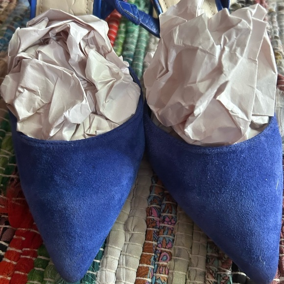 Vintage Y2K Liz Claiborne Royal Blue Suede Kitten Heels 8M - Picture 14 of 16
